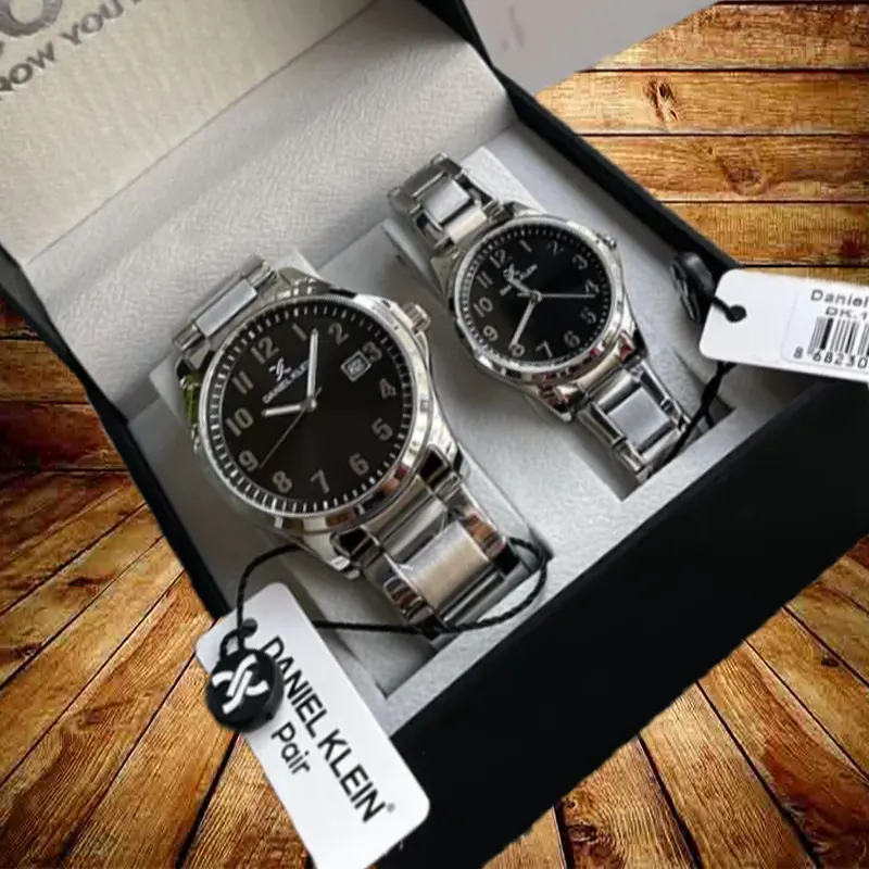 Daniel Klein Black Dial Couple Watch Set- DK.1.13575-2